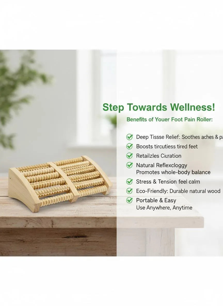Foot Massage / Wooden Roller Massager Reflexology Foot Therapy