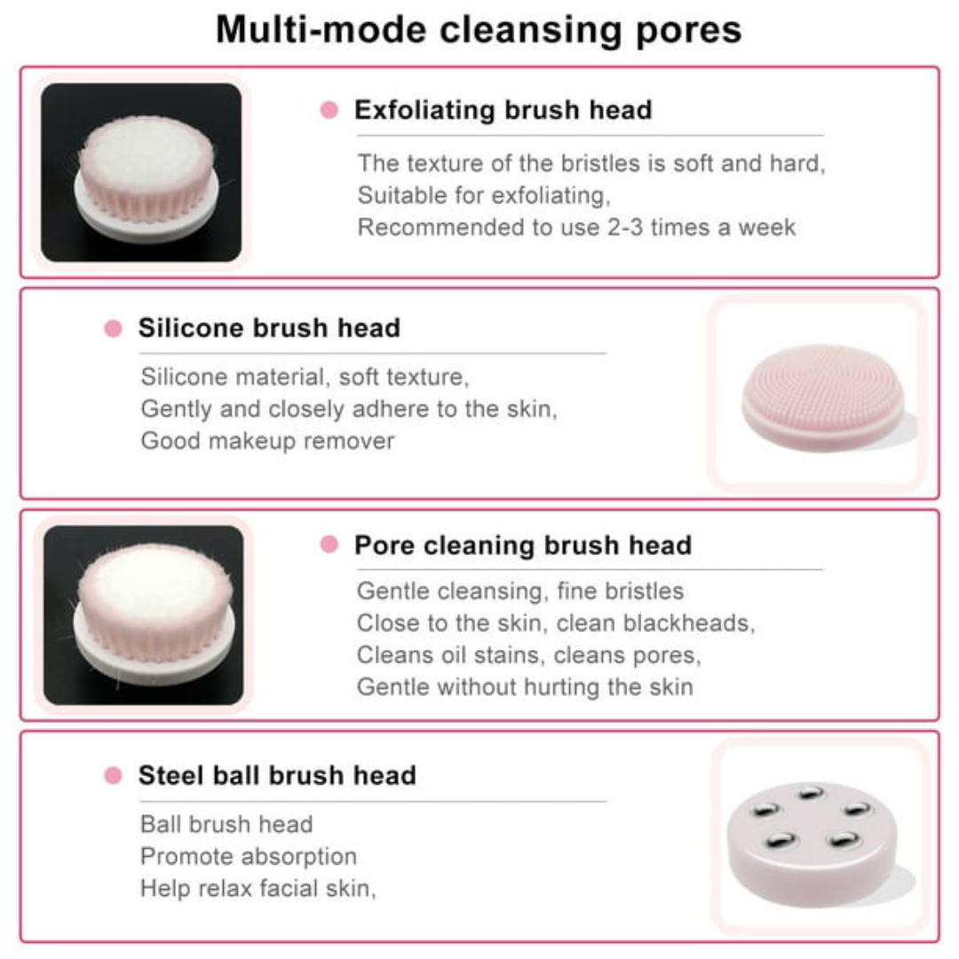 3 in 1 Electric Facial Cleansing Brush Multifunction Facial Face Facial Cleansing Brush Spa Skin Care Massage