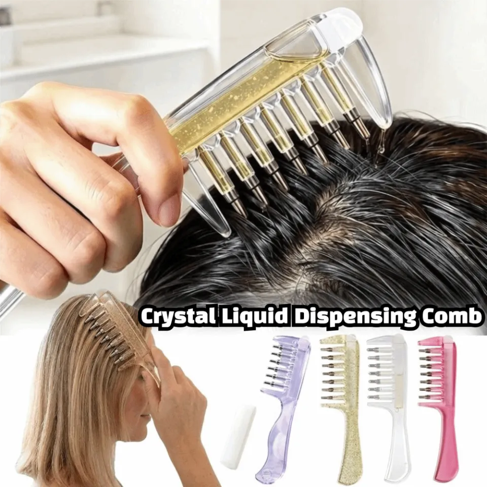 Crystal Serum Comb Applicator Massage Hair Comb for Scalp Massage