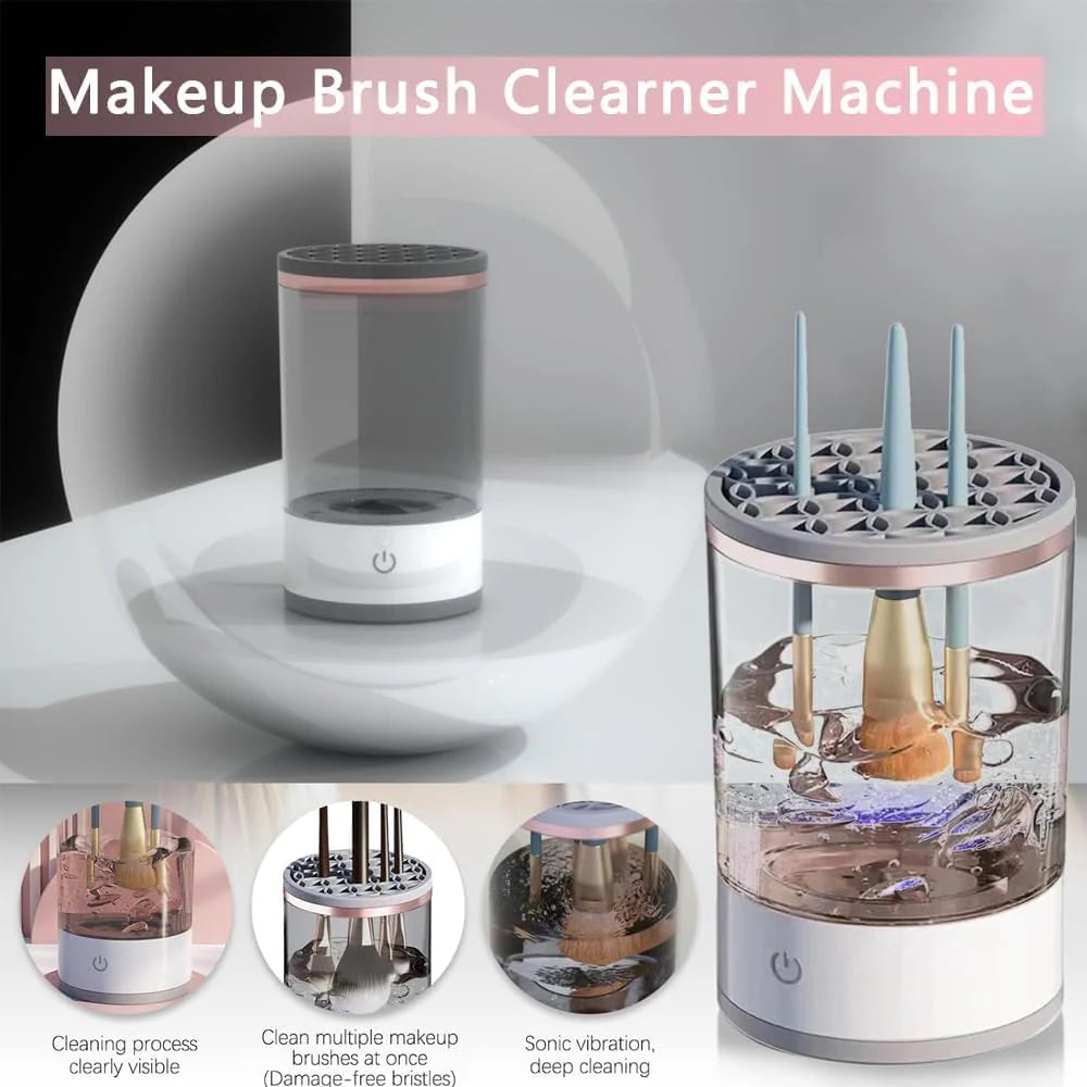 Electric Makeup Brush Cleaner,USB Automatic Cosmetic Brush Cleaner,Upgraded Electric Makeup Brush Cleaner for All Size Beauty Makeup Brushes,Auto-Rotating Brush Cleaner Deep Cleaning
