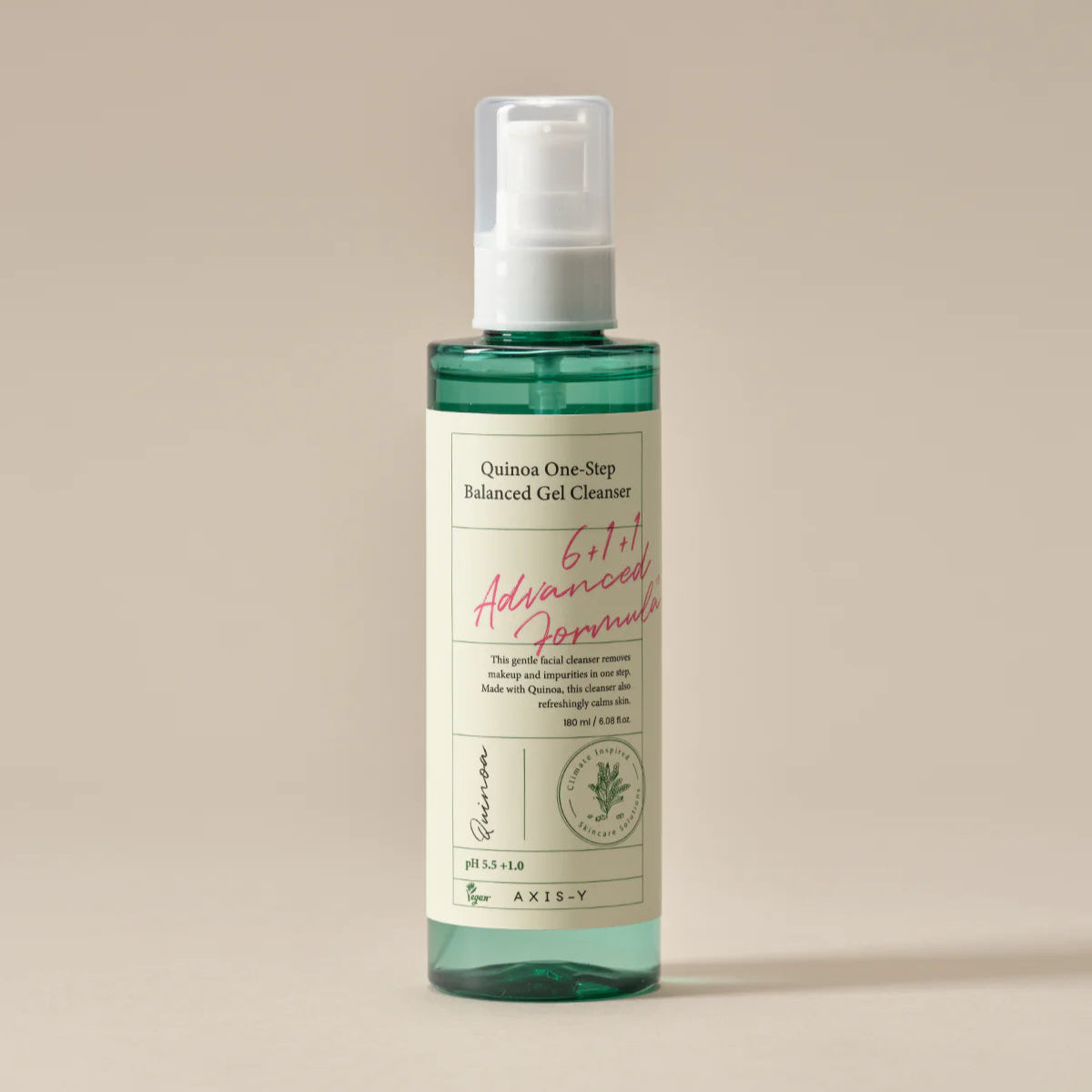 Axis-Y Quinoa One Step Balanced Gel Cleanser 180 ML. PH range: 5.5-6.5.