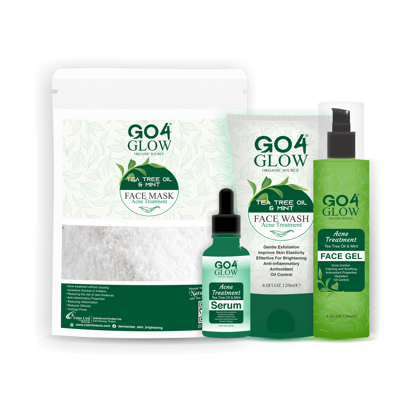Go4Glow Tea Tree Oil and Mint Acne Treatment Facial Kit