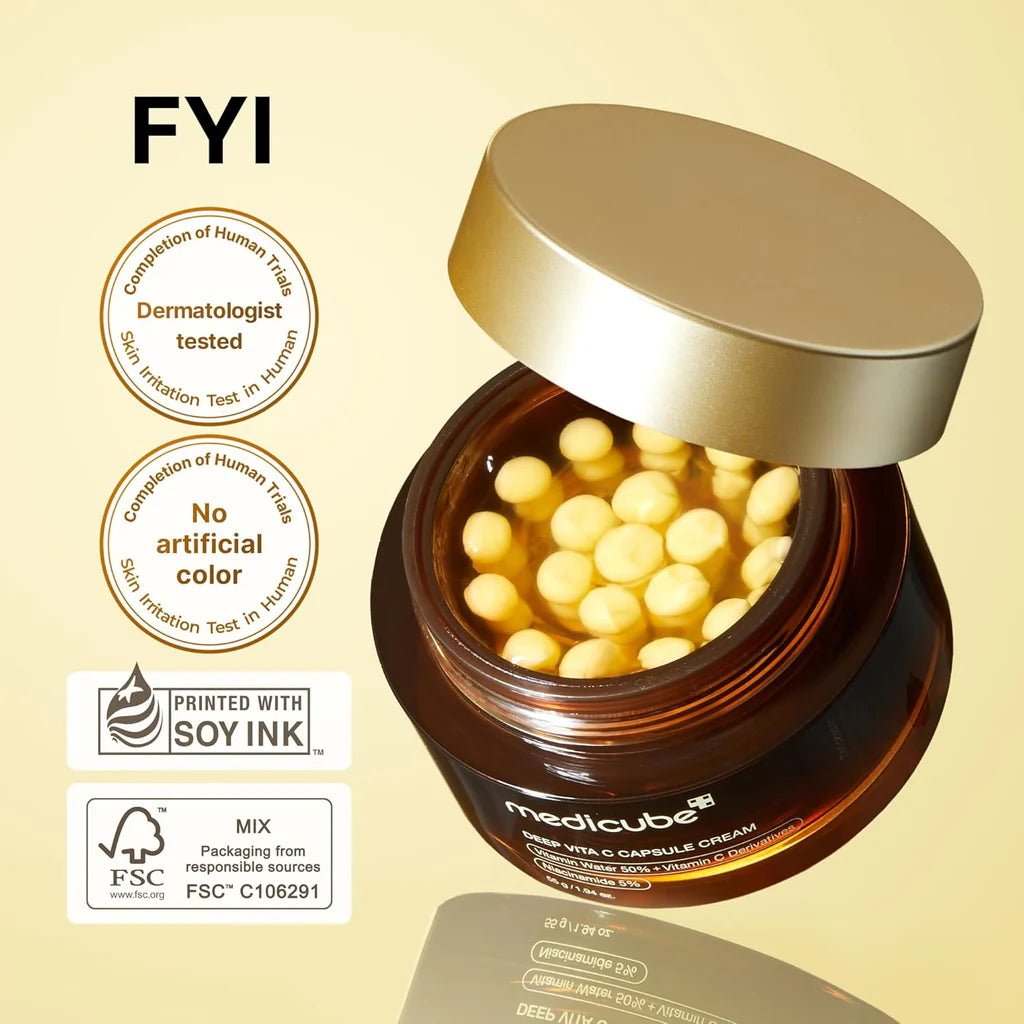Medicube Deep Vita C Golden Capsule Face Moisturizer Cream 55g