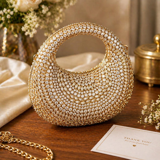 Oval Kundan Clutch