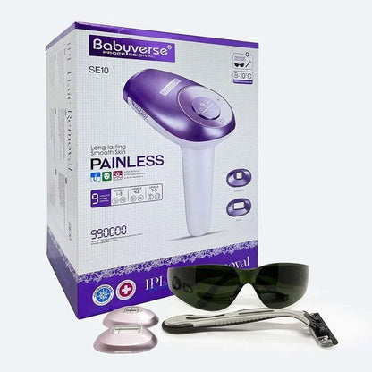 Babyverse Professional SE10 IPL Hair Removal Device – Ice Cooling 8–10°C – Painless Home Use – 990,000 Flashes