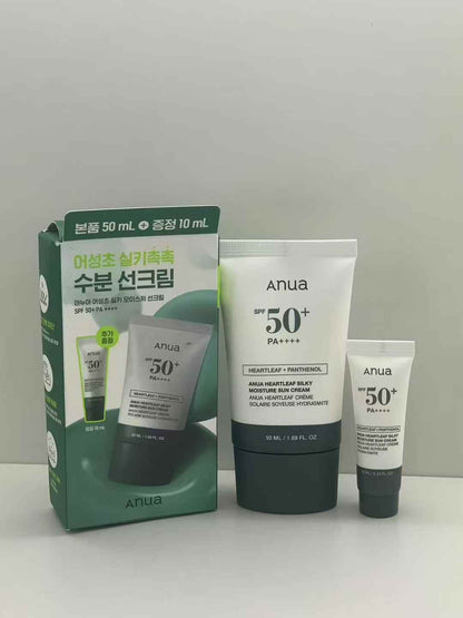 Anua Heartleaf Silky Moisture Sun Cream 50mL + 10mL Special Set