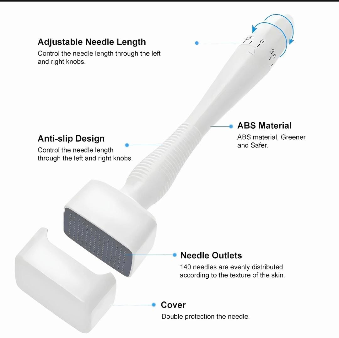 Derma Stamp Microneedling Stamp for Hair Face Scalp Beard - Microneedle Dermastamp at Home - Micro Needling Stamp for Women and Men