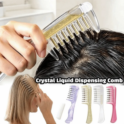 Crystal Serum Comb Applicator Massage Hair Comb for Scalp Massage