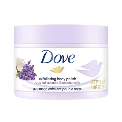 Dove Exfoliating Body Polish Body Scrub Crushed Lavender & Coconut Milk 298g