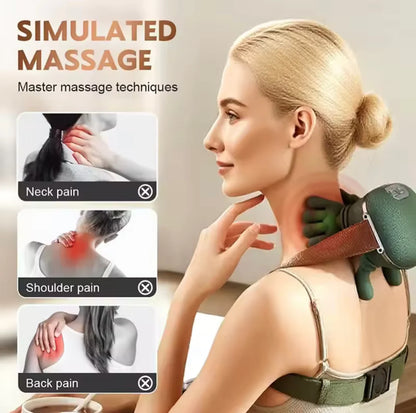 Heated Pillow Neck And Back Massager, Bionic Neck Shoulder Massager, Electric Kneading Muscles Massager
