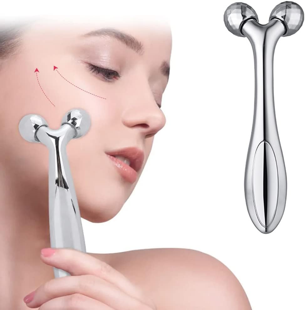 CUHZA 3D Face Massager, 3D Face Roller Massage Face Massager with 2 Jaw Trainers, Body Roller for Face Massage, Skin Tightening, Double Chin Removal