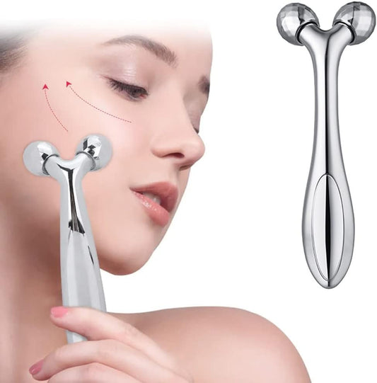 CUHZA 3D Face Massager, 3D Face Roller Massage Face Massager with 2 Jaw Trainers, Body Roller for Face Massage, Skin Tightening, Double Chin Removal