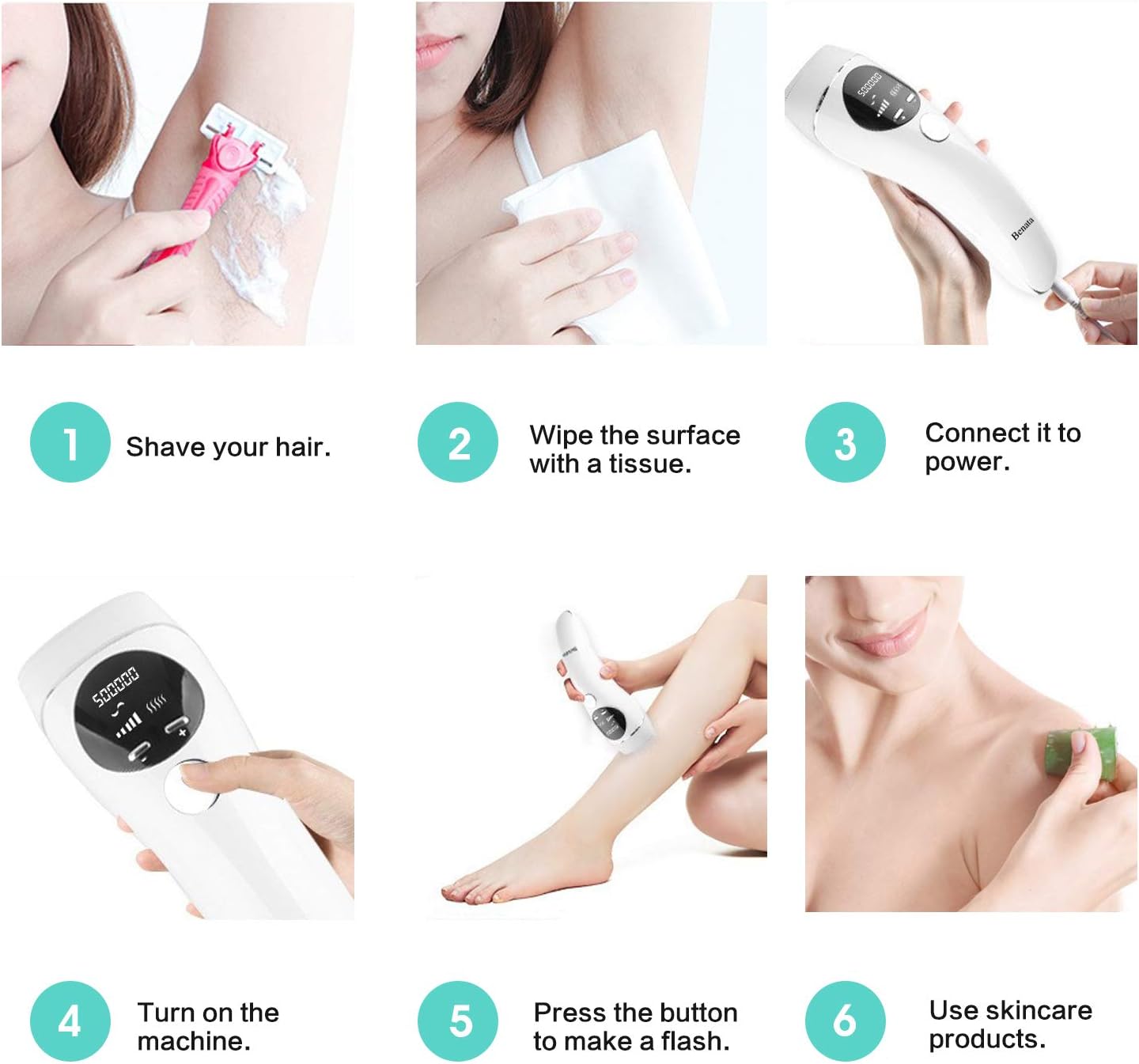 IPL Hair Removal Device，LCD Permanent Painless Laser Hair Removal , With Precision Head for Women and men Facial Whole Body use , 2 Modes and 5 Levels ,Safe and professional