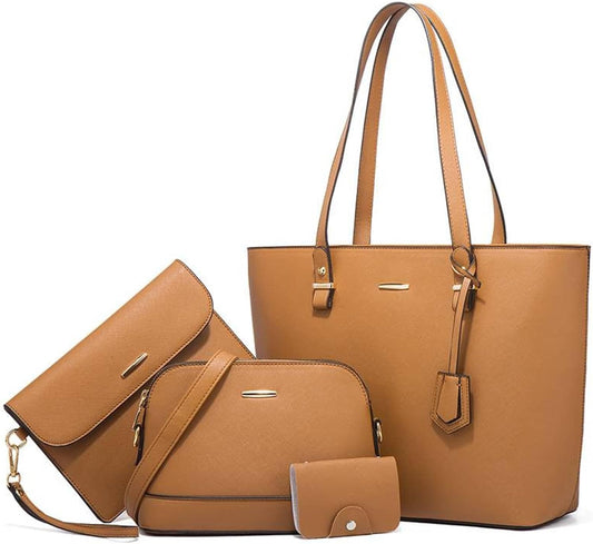 Trendy women's bags retro shoulder handbag large capacity fashion crossbody four-piece set mother and child bag