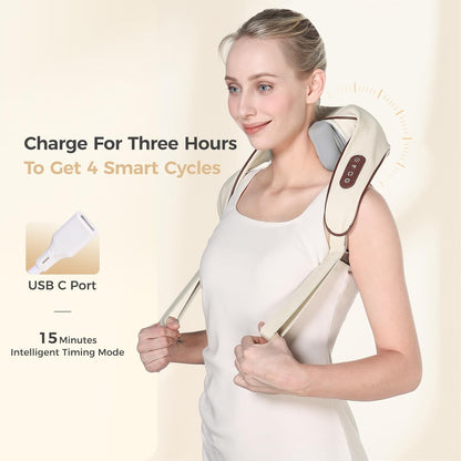 Smart Neck & Shoulder Massager with Heat | Deep Tissue Pain Relief Device