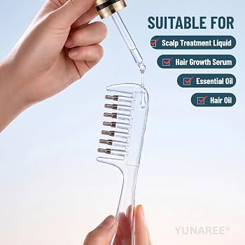 Crystal Serum Comb Applicator Massage Hair Comb for Scalp Massage