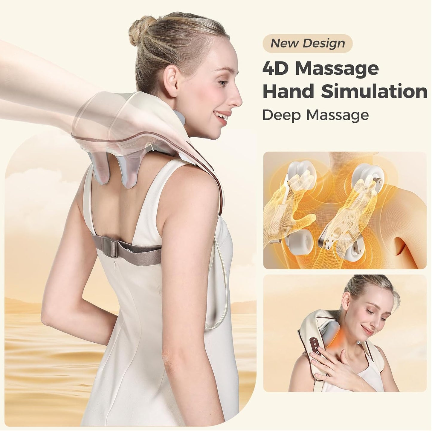 Smart Neck & Shoulder Massager with Heat | Deep Tissue Pain Relief Device