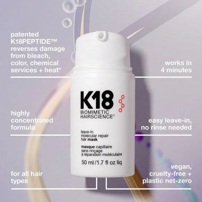 Sale  K18 LEAVE-IN MOLECULAR REPAIR HAIR MASK (50ML)