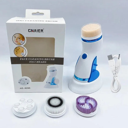 Chargeable Cleanser 4 in 1 Face Massager & Face Cleaner Brush Advanced Electric Exfoliating Brush & Face Massager
