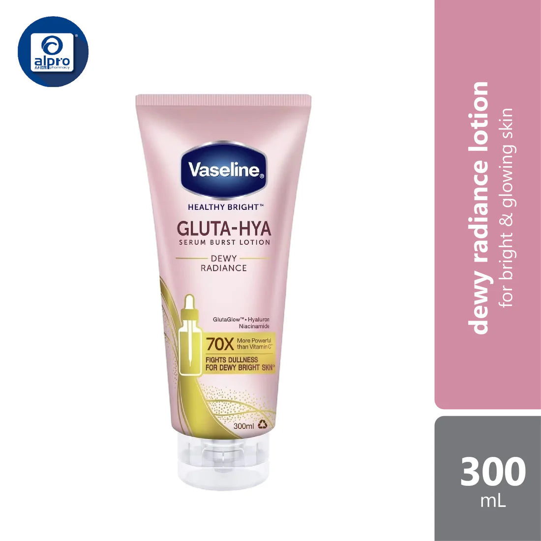 Vaseline Gluta-Hya Serum Burst Lotion 300ml (Dewy Radiance / Flawless Bright)