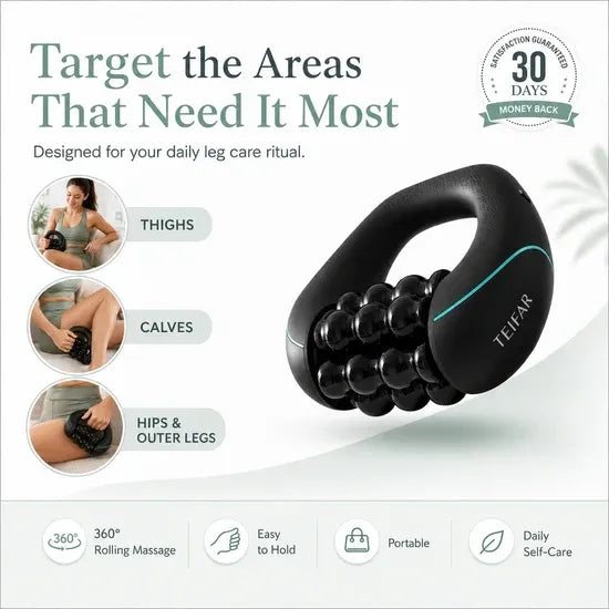 Powered Rolling Massager for Deep Tissue Muscle Relief – Electric Body Massage Roller with Rechargeable Battery, Ergonomic Handle for Neck, Shoulder, Back, Legs & Full Body Recovery