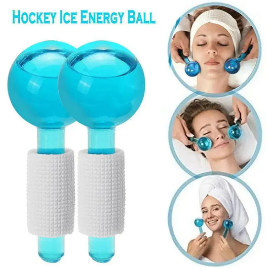 Large Beauty Ice Hockey Energy Beauty Crystal Ball Facial Cooling Ice Globes Water Wave For Face and Eye massage