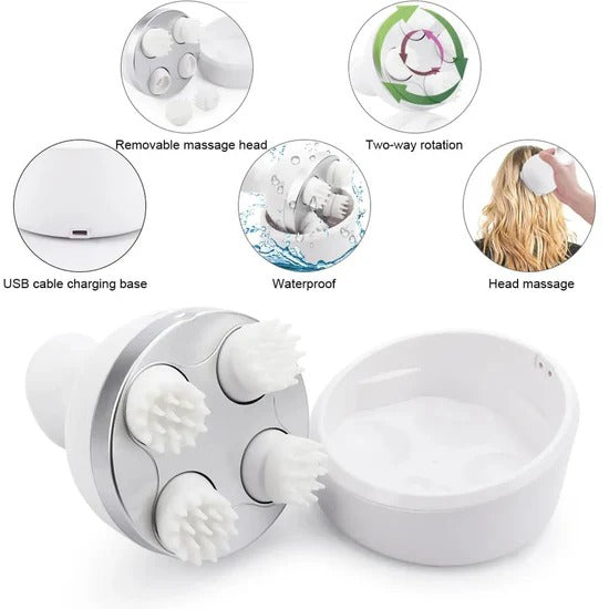 Hair Scalp Massager Rechargeable 3D Head Massager Machine